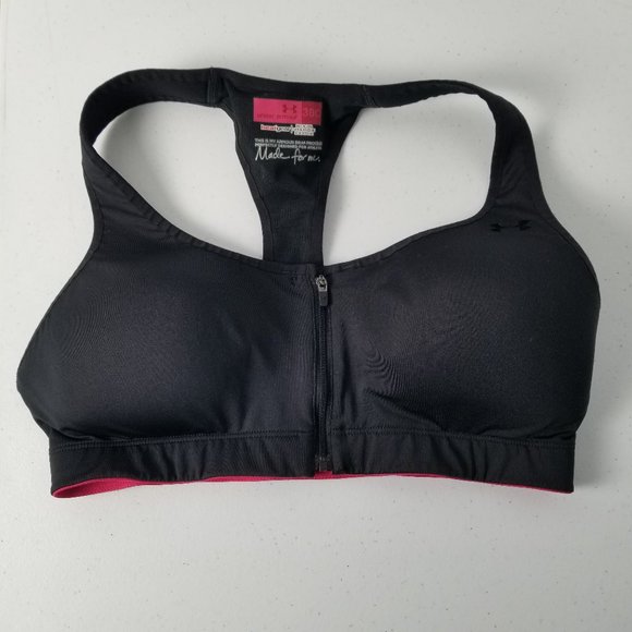 Under Armour Other - Under Armour Sports Bra Front Zip Heat Gear Black 38C